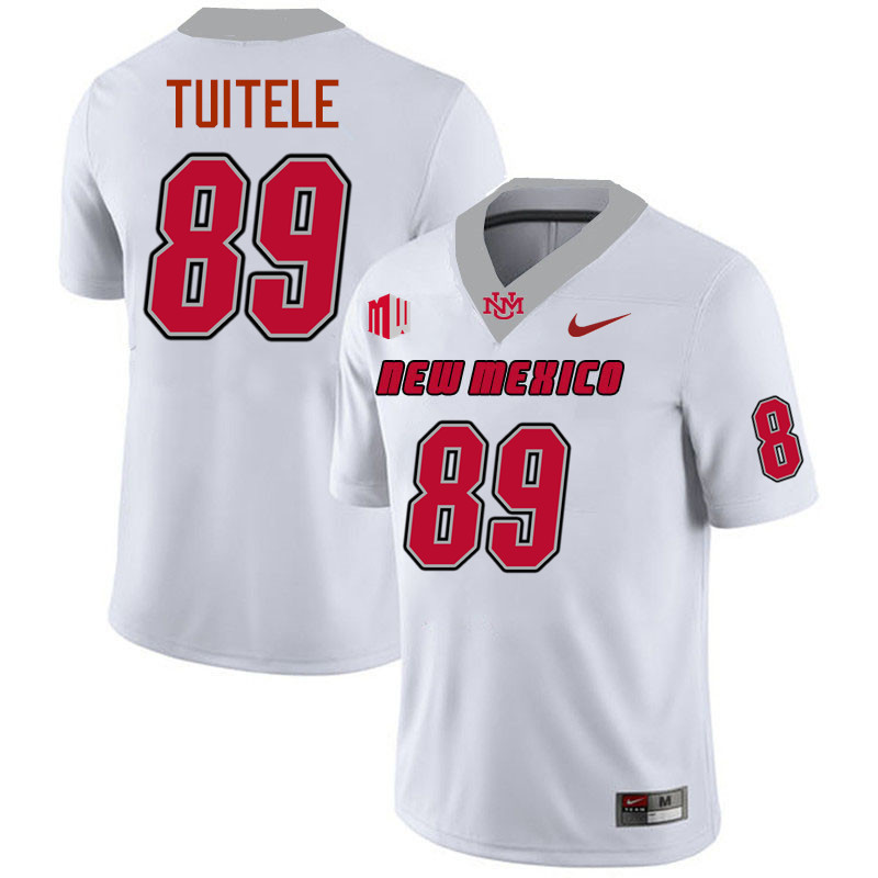 Moso'oipala Tuitele UNM Lobos Jersey,New Mexico Lobos Football Jersey,Uniforms-White